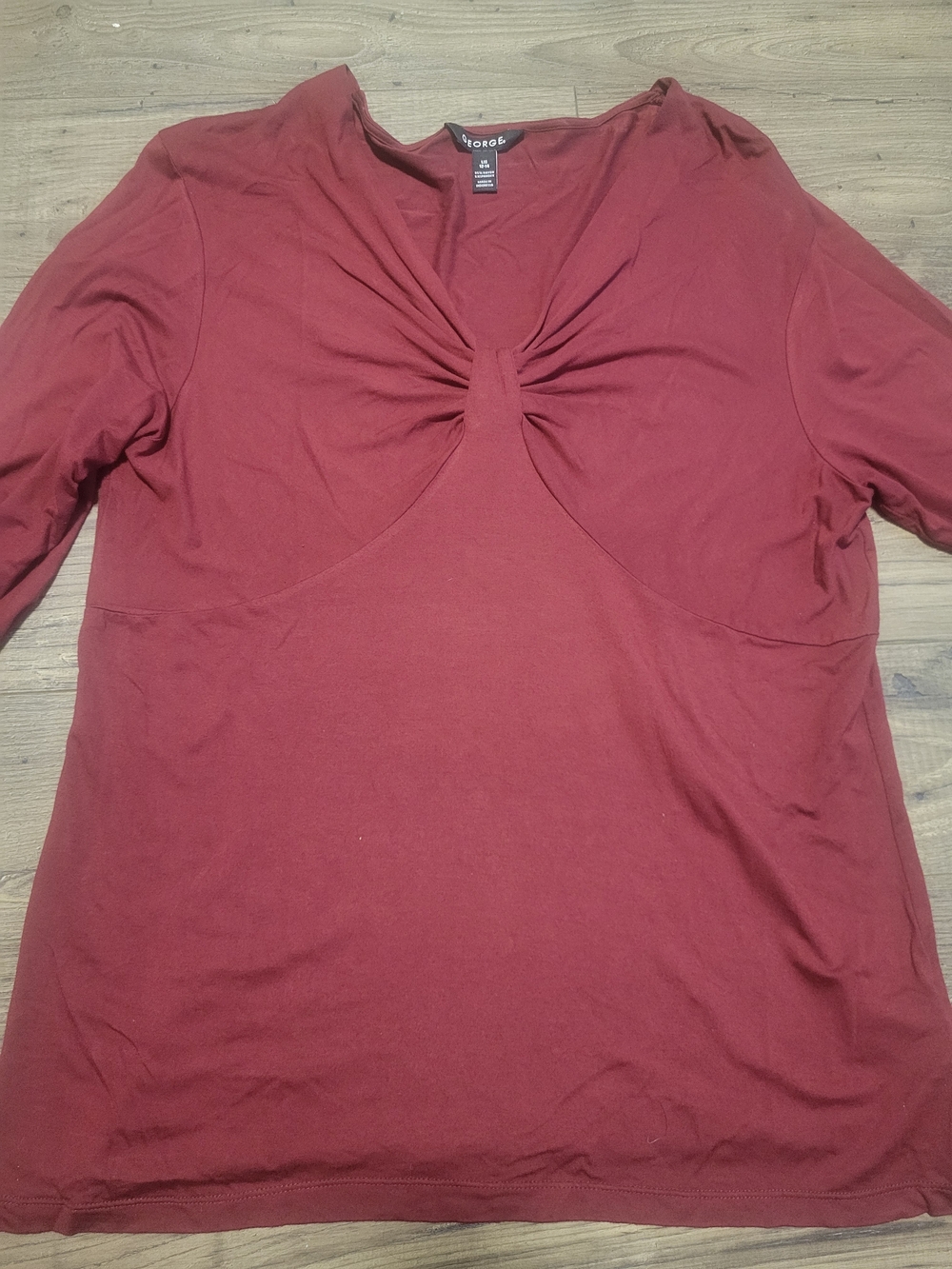 George Women's Twist-Front Long Sleeve Top - Maroon